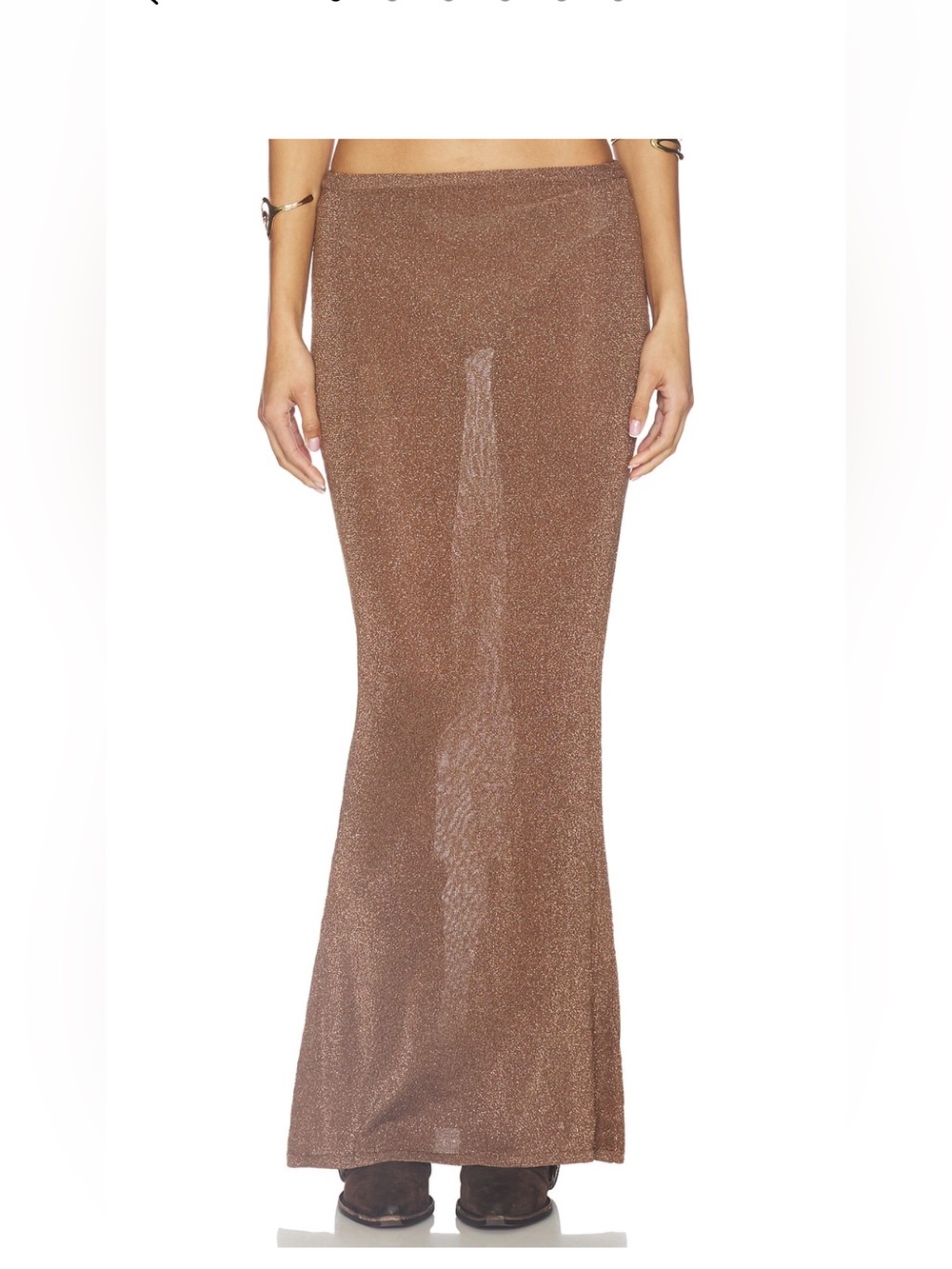 superdown Metallic Bronze Maxi Skirt